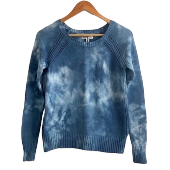 American Eagle Outfitters Blue Long Sleeve Tie Dye Crewneck Sweater Small New - Picture 3 of 11